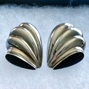 Sterling Silver and Black Onyx Pierced Earrings